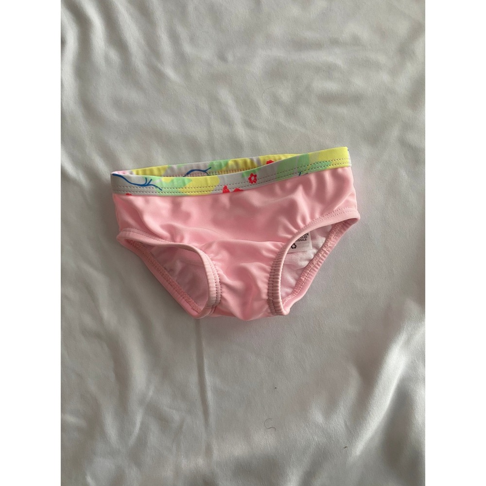 Wonder Nation Girls Floral Trim Pink Swim Bottoms Size 0-3M WM28029941-1021